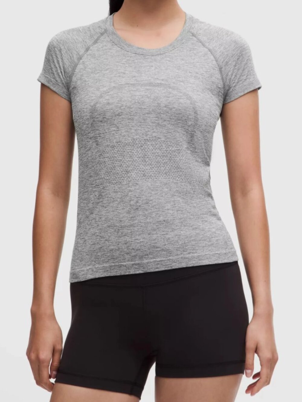 Lululemon Swiftly Tech Short-Sleeve Shirt Hip Length Size 8/10 Heather Gray